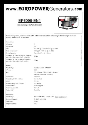 Generatori a benzina Europower EP6000 EN1 (S)