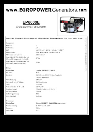 Generatori a benzina Europower EP6000E (S)
