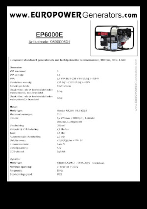 Generatori a benzina Europower EP6000E (S)