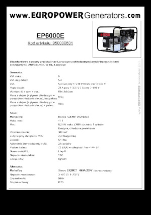 Generatori a benzina Europower EP6000E (S)