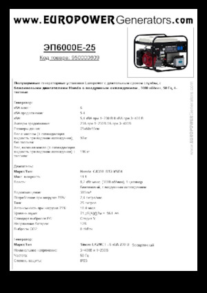 Generatori a benzina Europower EP6000E-25 (S)