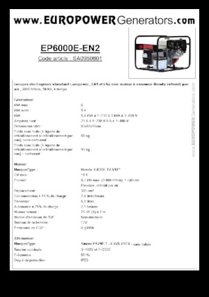 Generatori a benzina Europower EP6000E-EN2 (S)
