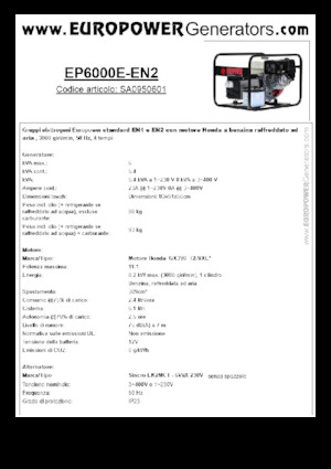 Generatori a benzina Europower EP6000E-EN2 (S)