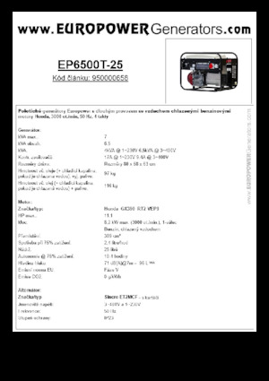 Generatori a benzina Europower EP6500T-25 (S)