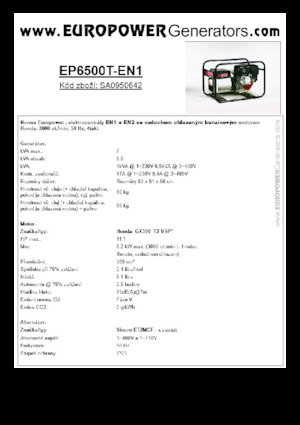 Generatori a benzina Europower EP6500T-EN1 (S)