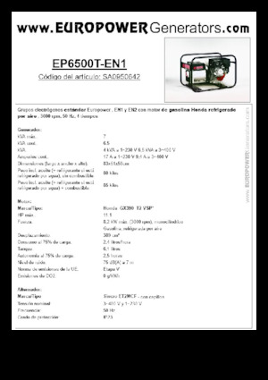 Generatori a benzina Europower EP6500T-EN1 (S)