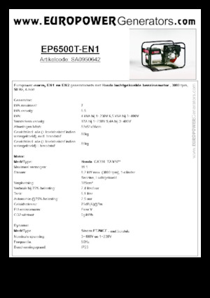 Generatori a benzina Europower EP6500T-EN1 (S)