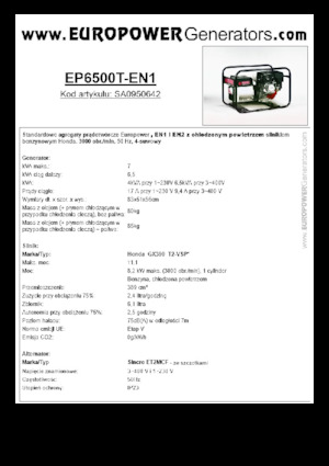 Generatori a benzina Europower EP6500T-EN1 (S)