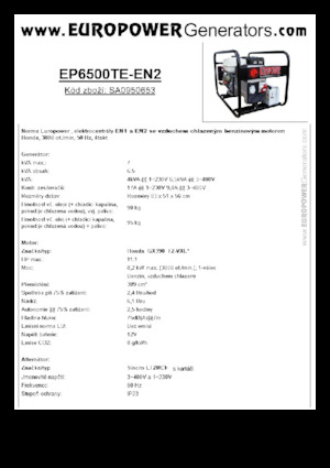Generatori a benzina Europower EP6500TE-EN2 (S)