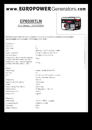 Generatori a benzina Europower EP6500TLN (S)