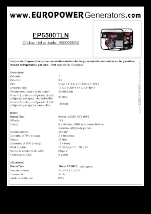 Generatori a benzina Europower EP6500TLN (S)