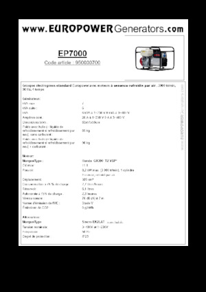 Generatori a benzina Europower EP7000 (S)