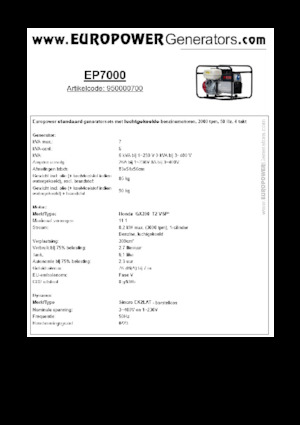 Generatori a benzina Europower EP7000 (S)