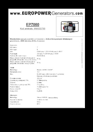Generatori a benzina Europower EP7000 (S)