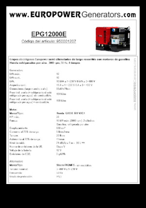 Generatori a benzina Europower EPG12000E (S)