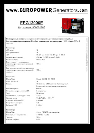Generatori a benzina Europower EPG12000E (S)