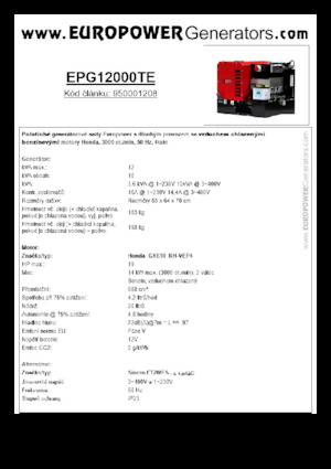Generatori a benzina Europower EPG12000TE (S)