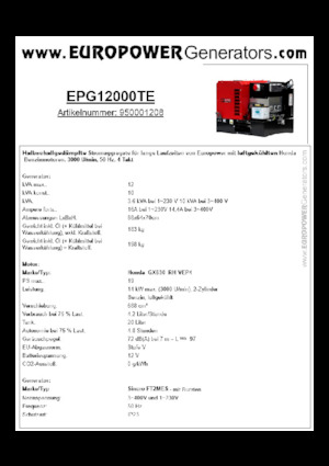 Generatori a benzina Europower EPG12000TE (S)