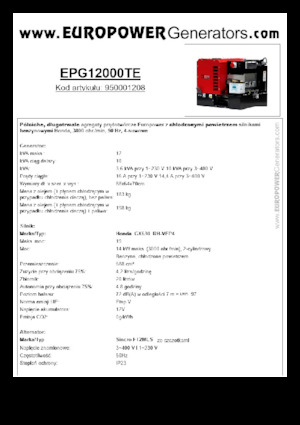 Generatori a benzina Europower EPG12000TE (S)