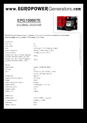 Generatori a benzina Europower EPG15000TE (S)