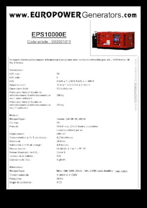 Generatori a benzina Europower EPS10000E (MA)