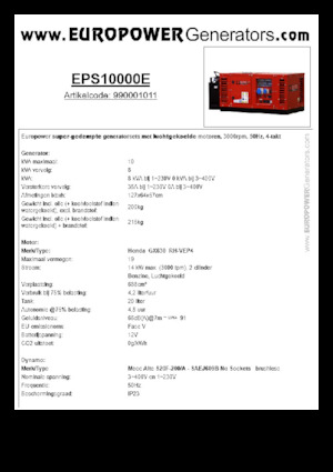 Generatori a benzina Europower EPS10000E (MA)