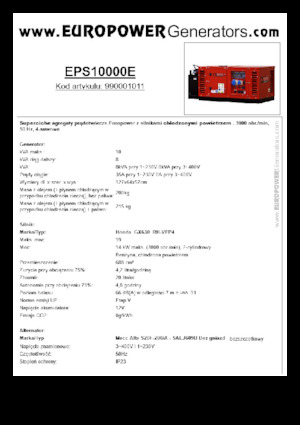 Generatori a benzina Europower EPS10000E (MA)
