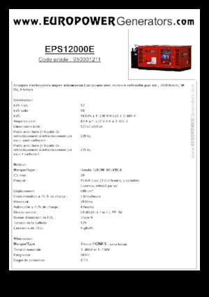 Generatori a benzina Europower EPS12000E (S)