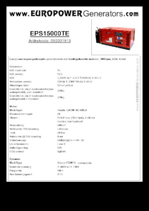 Generatori a benzina Europower EPS15000TE (S)