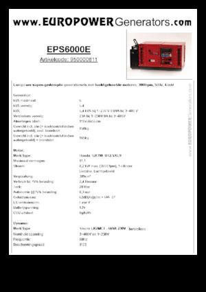 Generatori a benzina Europower EPS6000E (S)