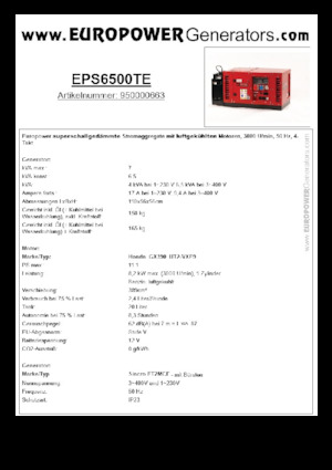 Generatori a benzina Europower EPS6500TE (S)