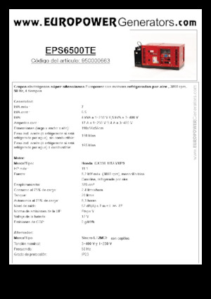 Generatori a benzina Europower EPS6500TE (S)