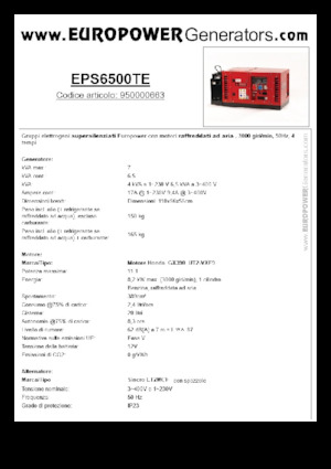 Generatori a benzina Europower EPS6500TE (S)