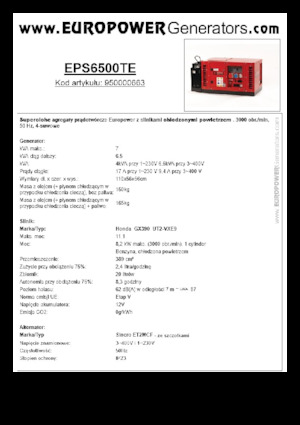 Generatori a benzina Europower EPS6500TE (S)