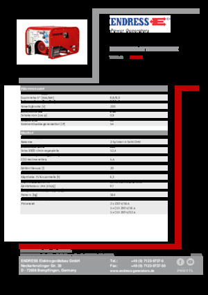 Generatori a benzina Endress ESE 1006 HG-GT ES ISO Duplex