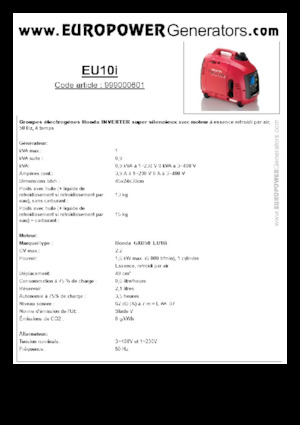 Generatori a benzina Europower EU10i