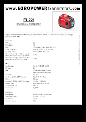 Generatori a benzina Europower EU22i