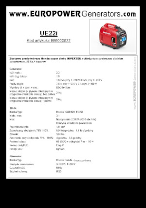 Generatori a benzina Europower EU22i