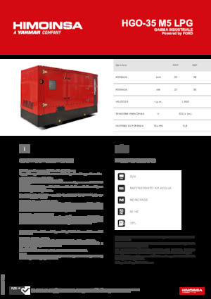Generatori a benzina HIMOINSA HGO-35 M5 LPG