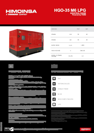 Generatori a benzina HIMOINSA HGO-35 M6 LPG