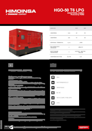 Generatori a benzina HIMOINSA HGO-50 T6 LPG