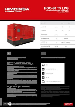 Generatori a benzina HIMOINSA HGO-80 T5 LPG