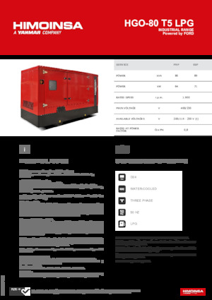 Generatori a benzina HIMOINSA HGO-80 T5 LPG