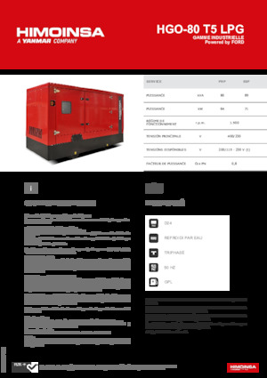 Generatori a benzina HIMOINSA HGO-80 T5 LPG
