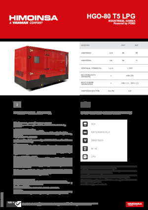Generatori a benzina HIMOINSA HGO-80 T5 LPG