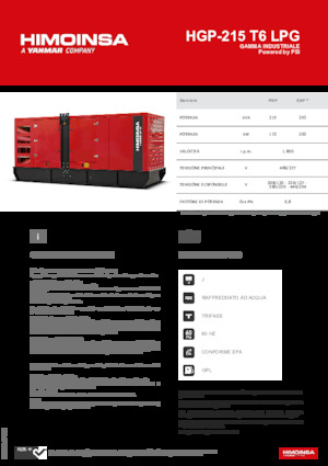 Generatori a benzina HIMOINSA HGP-215 T6 LPG