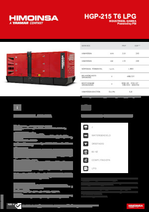 Generatori a benzina HIMOINSA HGP-215 T6 LPG
