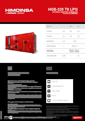 Generatori a benzina HIMOINSA HGS-335 T6 LPG