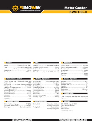 Motolivellatrici Sinoway SWG180-II