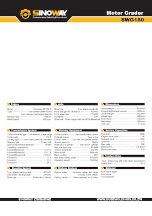 Motolivellatrici Sinoway SWG180